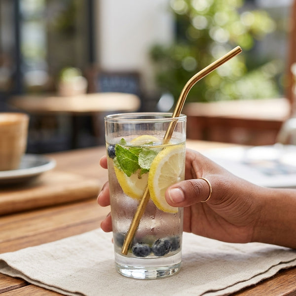 Stainless Steel Reusable Drinking Straw Set
