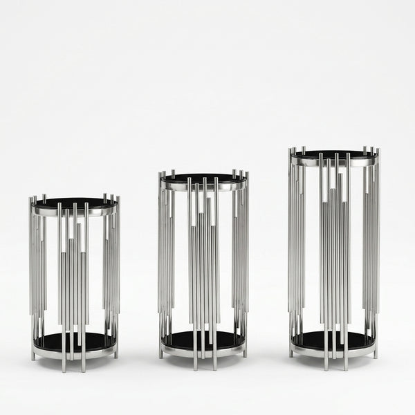 3 Piece Silver Display Stands for Home Living