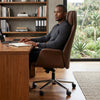 Brown Faux Leather Ergonomic Chair