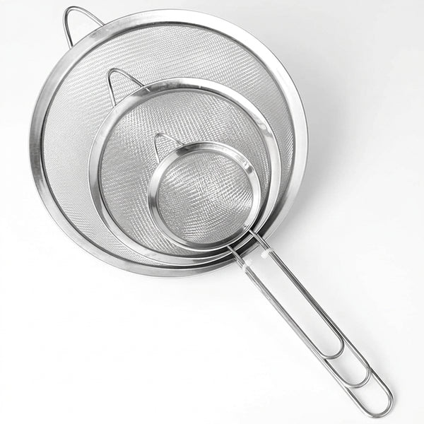 3-Piece Stainless Steel Fine Mesh Strainer Set