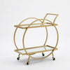 Double-Level Gold Bar Cart for Serving
