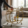 Double-Level Gold Bar Cart for Serving