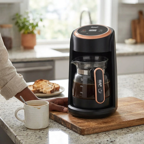 Electric Turkish Coffee Maker with Glass Carafe and Touch Controls