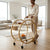 Double-Level Gold Bar Cart for Serving