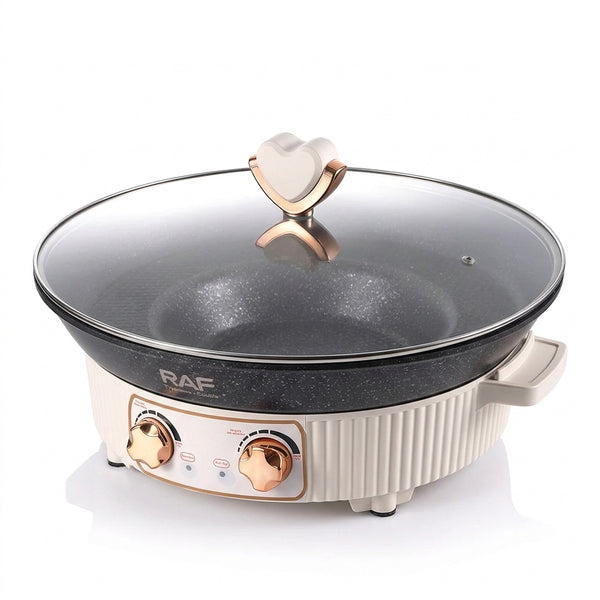 Uniform Heat Electrical Hot Pot and BBQ Grill Pan