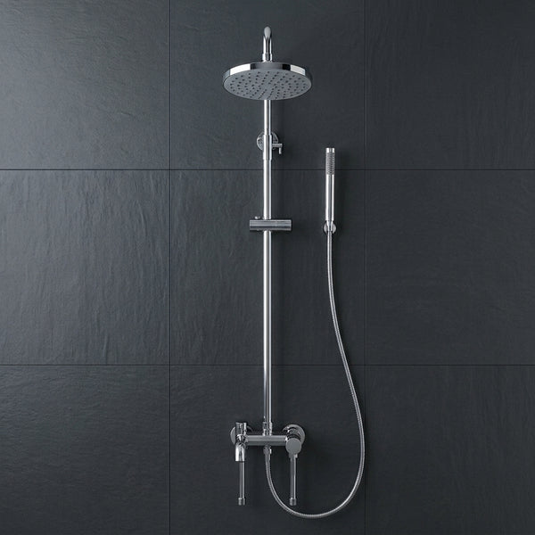 Round Shower Head with Offset Handle Set