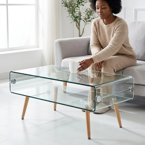 Tempered Glass Coffee Table for Home Living