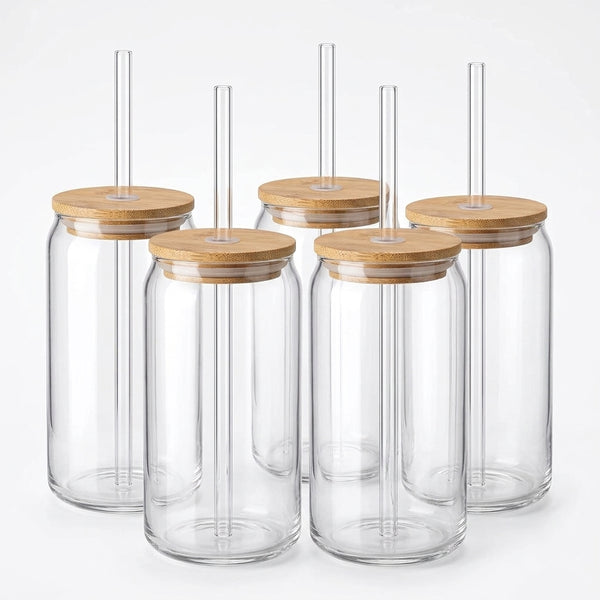 4 Pack Smoothie Clear Mason Jar Set