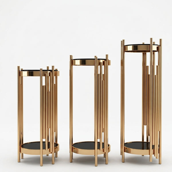 3 Piece Gold Display Stands for Home Living