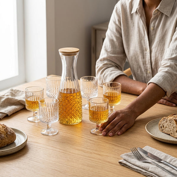 7-Piece Diamond Pattern Glass Water Set