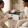 Modern Minimalist Solid Wood Wireless Nightstand with Storage Cabinet