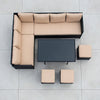 Modern Iron PE Rattan Outdoor Furniture Set
