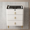 Modern Minimalist Solid Wood Wireless Nightstand with Storage Cabinet