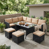 Modern Iron PE Rattan Outdoor Furniture Set