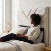 Unique Curved Fan-Panel Headboard for Organic Bedrooms