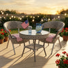 3 Piece Rattan Weave Outdoor Bistro Set