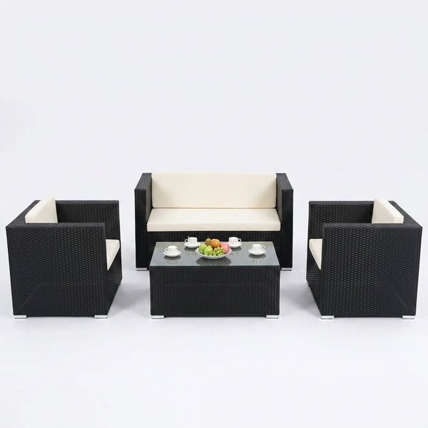 Modern Design Poly Rattan Corner Sofa Set