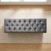Button-Tufted Crushed Velvet Blanket Box