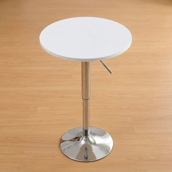 Adjustable Height Bar Table with Metal Round Top