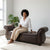 Button-Tufted Rolled-Arm Storage Bench