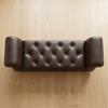 Button-Tufted Rolled-Arm Storage Bench