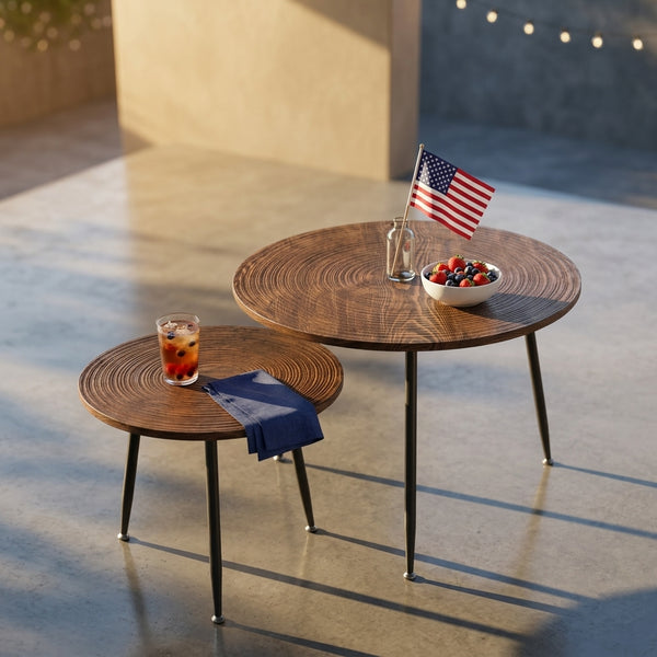 Stylish Round Nesting Coffee Table Set