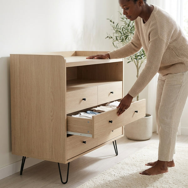Modern 6 Drawer Wooden Storage Cabinet
