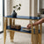Modern Two-Tier Console Table with Decorative Metal Frame