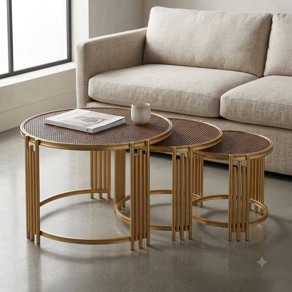 3-Piece Round Nesting Side Table Set for Modern Spaces