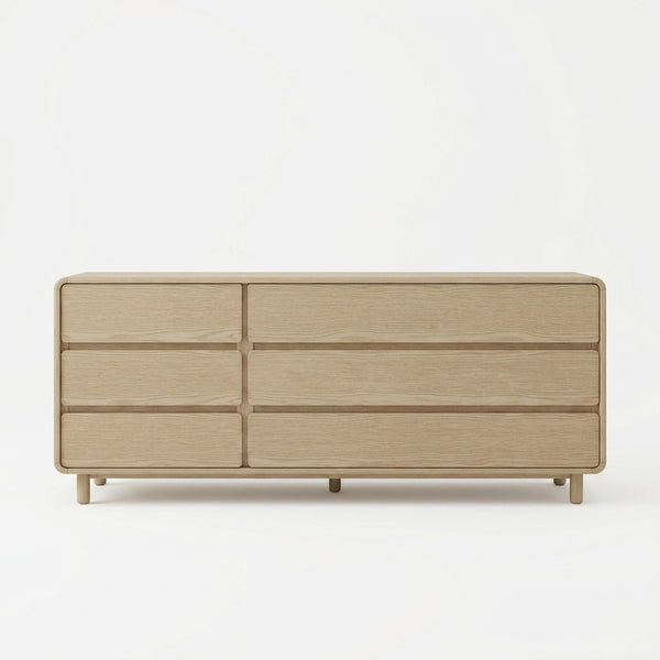 Sleek 6-Drawer Modern Wooden Dresser for Organized Spaces