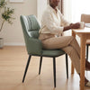 Nordic Leather Dining Chair with Metal Legs