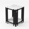 Marble End Table with 2-Tier Open Storage Shelves