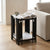Marble End Table with 2-Tier Open Storage Shelves