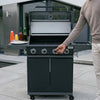 Freestanding Outdoor Gas BBQ with Viewing Glass and Side Burner