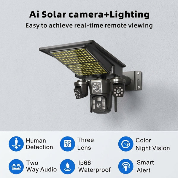 Integrated Solar Street Light with Built-In Security Camera