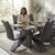 Black with Marble Lining Dining Room Table Set