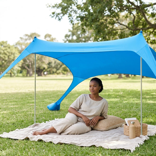 5 Pointed Aluminum Pop Up Beach Tent with Sand Anchor