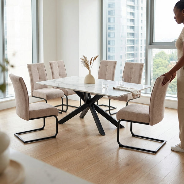 7 Pieces Artistic Dining Room Set