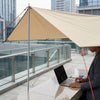 2 Pole Waterproof Camping Tarp and Sun Shelter Canopy Beach Tent