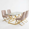 Gold Accent Dining Room Table Set