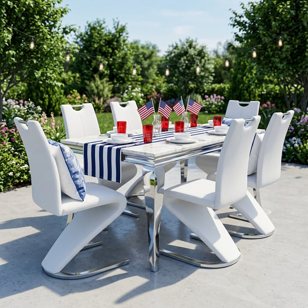 7 Piece Modern Dining Table Set