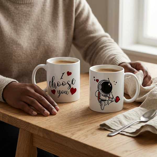 Love-Themed Straight Ceramic Mug
