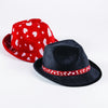 Playful Heart Print Fedora Hat