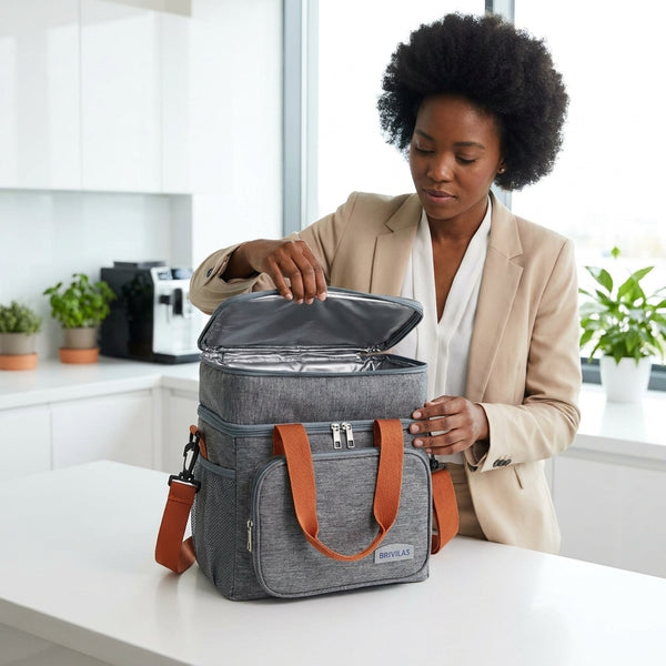 Medium Waterproof Insulated Cooling Lunch Bag with Shoulder Strap