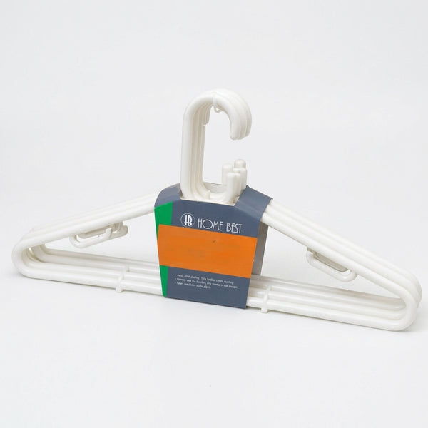 Pack of 4 White Hangers for Clothing