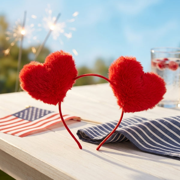 Plush Love Heart Headband for Valentine