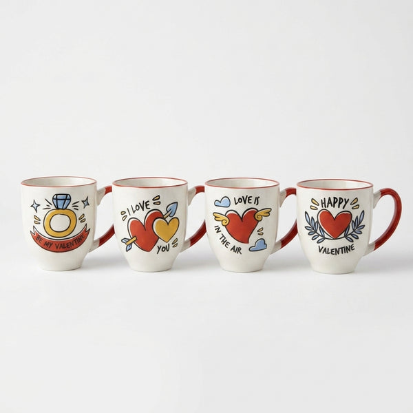 Romantic Ceramic Coffee Mug Set – 300ml