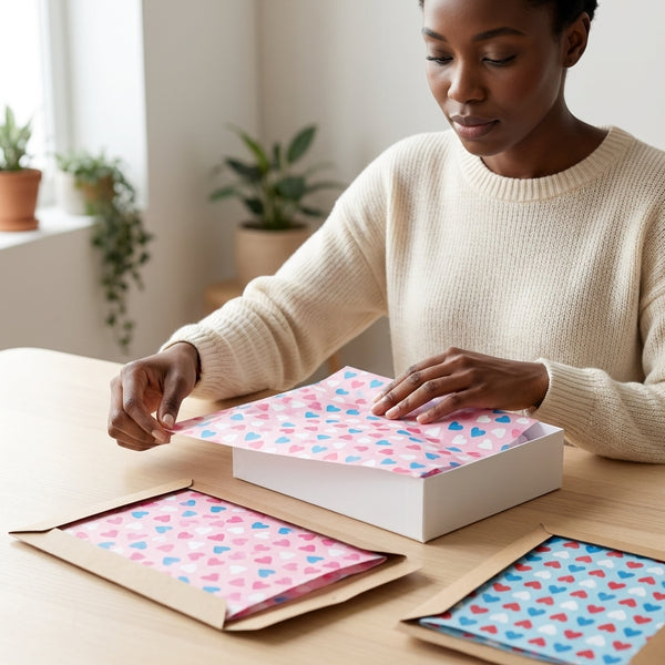 Elegant Love-Themed Tissue Paper Sheets