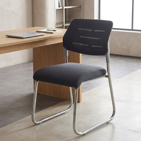 Ergonomic Stackable Office Visitor Chair with Steel Legs
