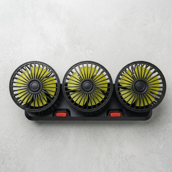 Car Cooling Fan with Dual Head Rotatable Adjustment
